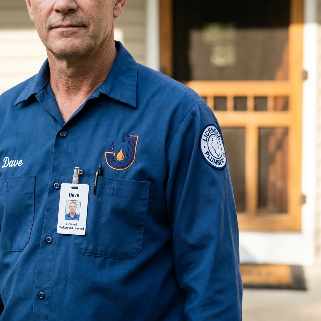 Licensed plumber showing ID badge in Rockwood, TN